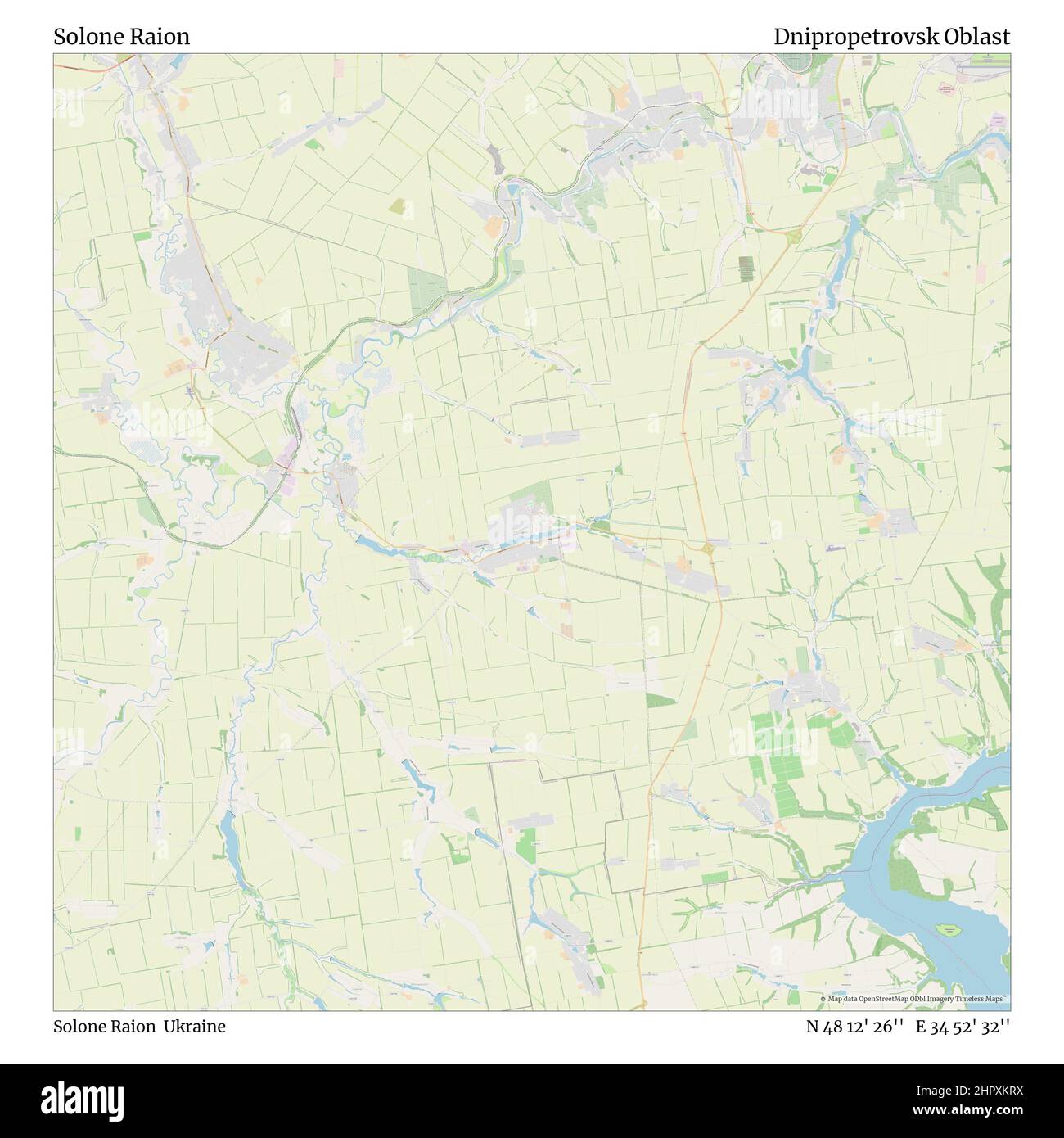 Solone Raion, Solone Raion, Ukraine, Oblast de Dnipropetrovsk, N 48 12' 26'', E 34 52' 32'', carte, carte intemporelle publiée en 2021. Les voyageurs, les explorateurs et les aventuriers comme Florence Nightingale, David Livingstone, Ernest Shackleton, Lewis et Clark et Sherlock Holmes se sont appuyés sur des cartes pour planifier leurs voyages dans les coins les plus reculés du monde. Timeless Maps dresse la carte de la plupart des sites du monde, montrant ainsi la réalisation de grands rêves Banque D'Images