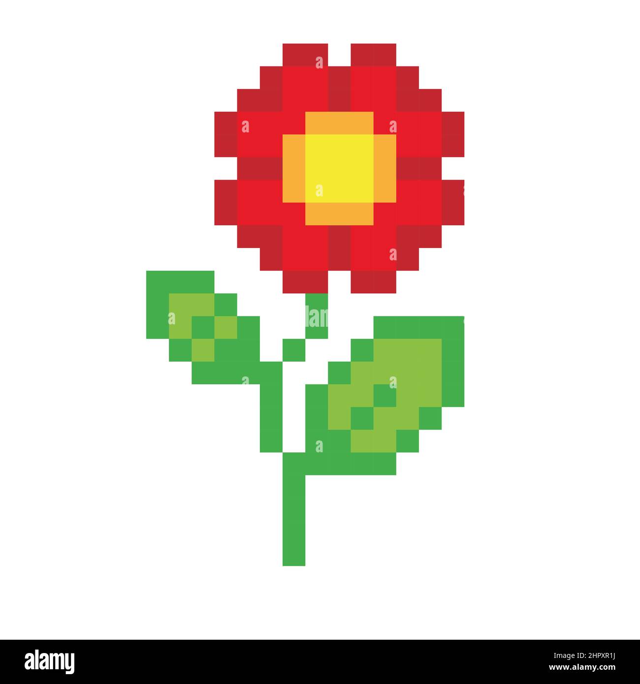 Fleur Pixel art sur fond blanc.Illustration de l'illustration pixel