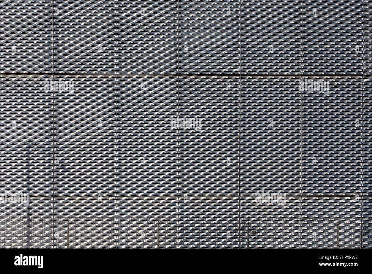 arrière-plan de la répétition harmonique de la grille métallique Banque D'Images