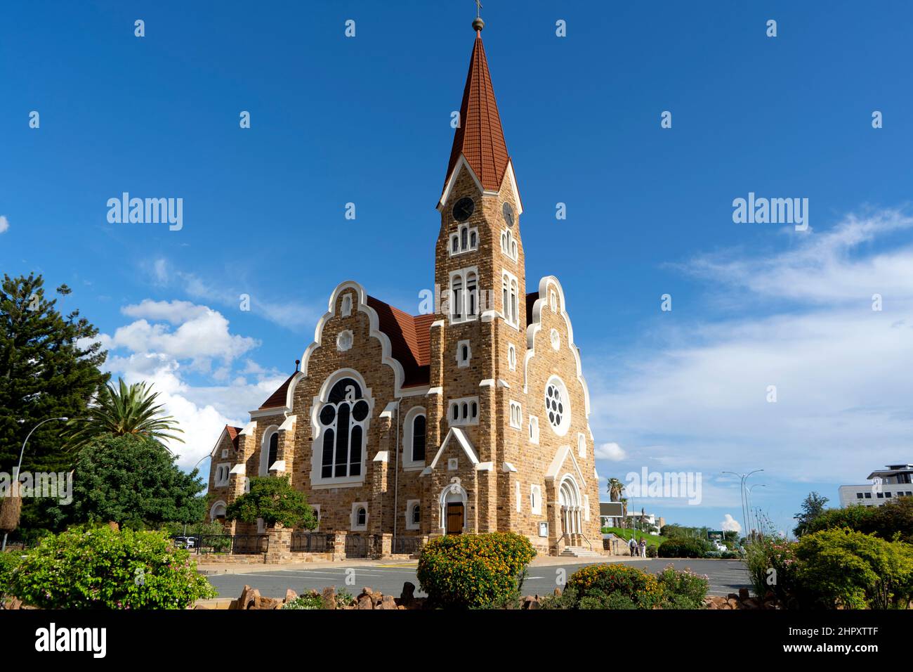 Bâtiment historique de Christus Kirche, ou Église du Christ à Windhoek, Namibie Banque D'Images