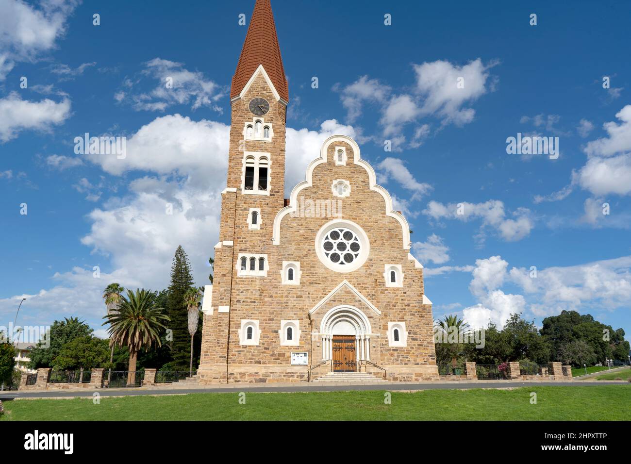 Bâtiment historique de Christus Kirche, ou Église du Christ à Windhoek, Namibie Banque D'Images