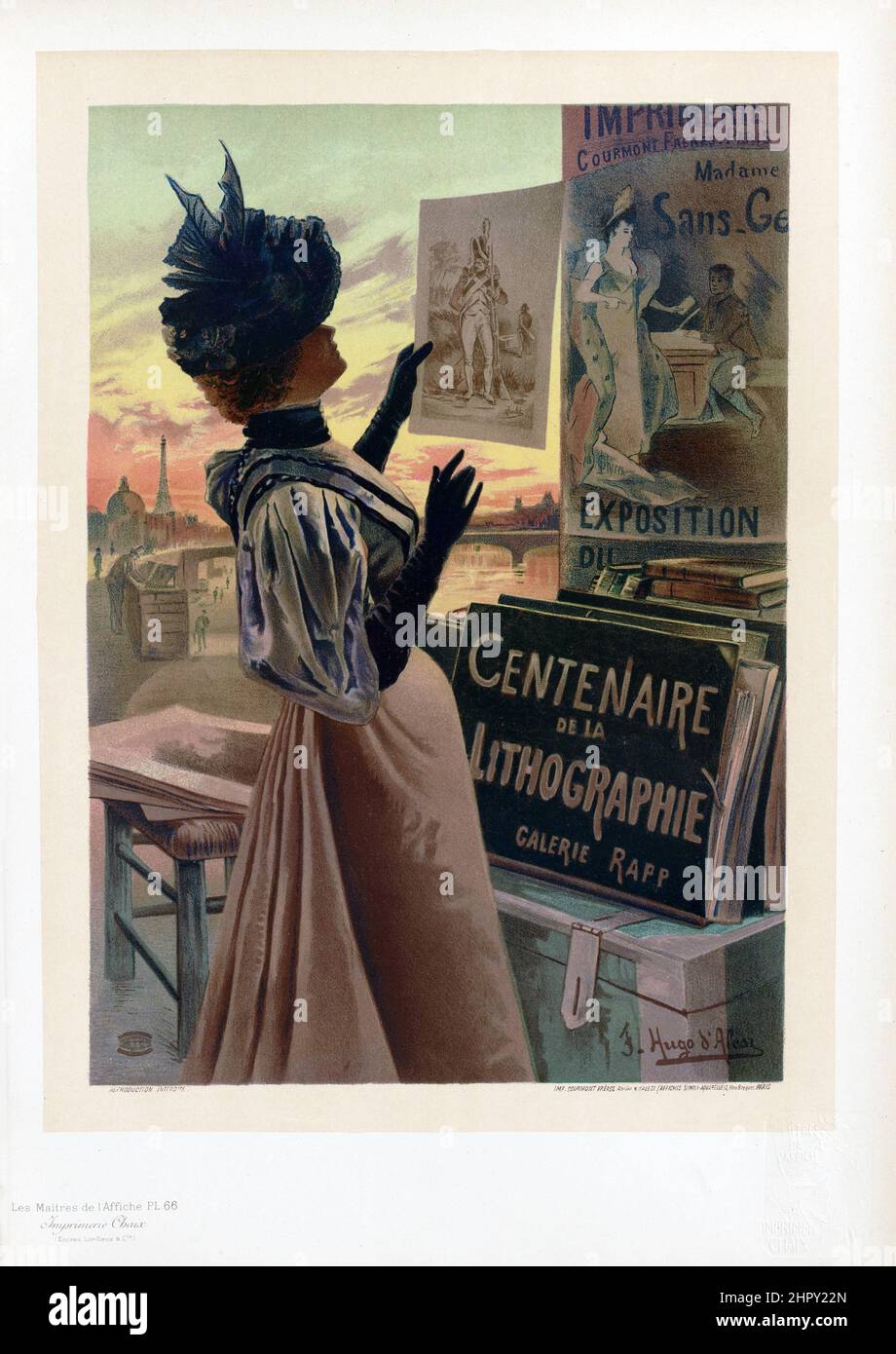 Maitres de l'affiche vol 2 - planche 66 - Hugo d'Alesi, 1895. Centre de la Lithographie. Banque D'Images