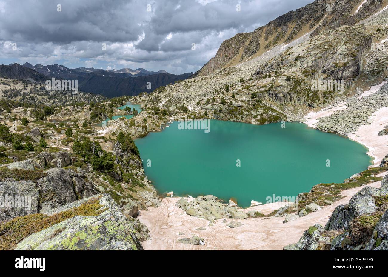 Estany Redó, vallée de Gerber, Pyrénées, Espagne Banque D'Images