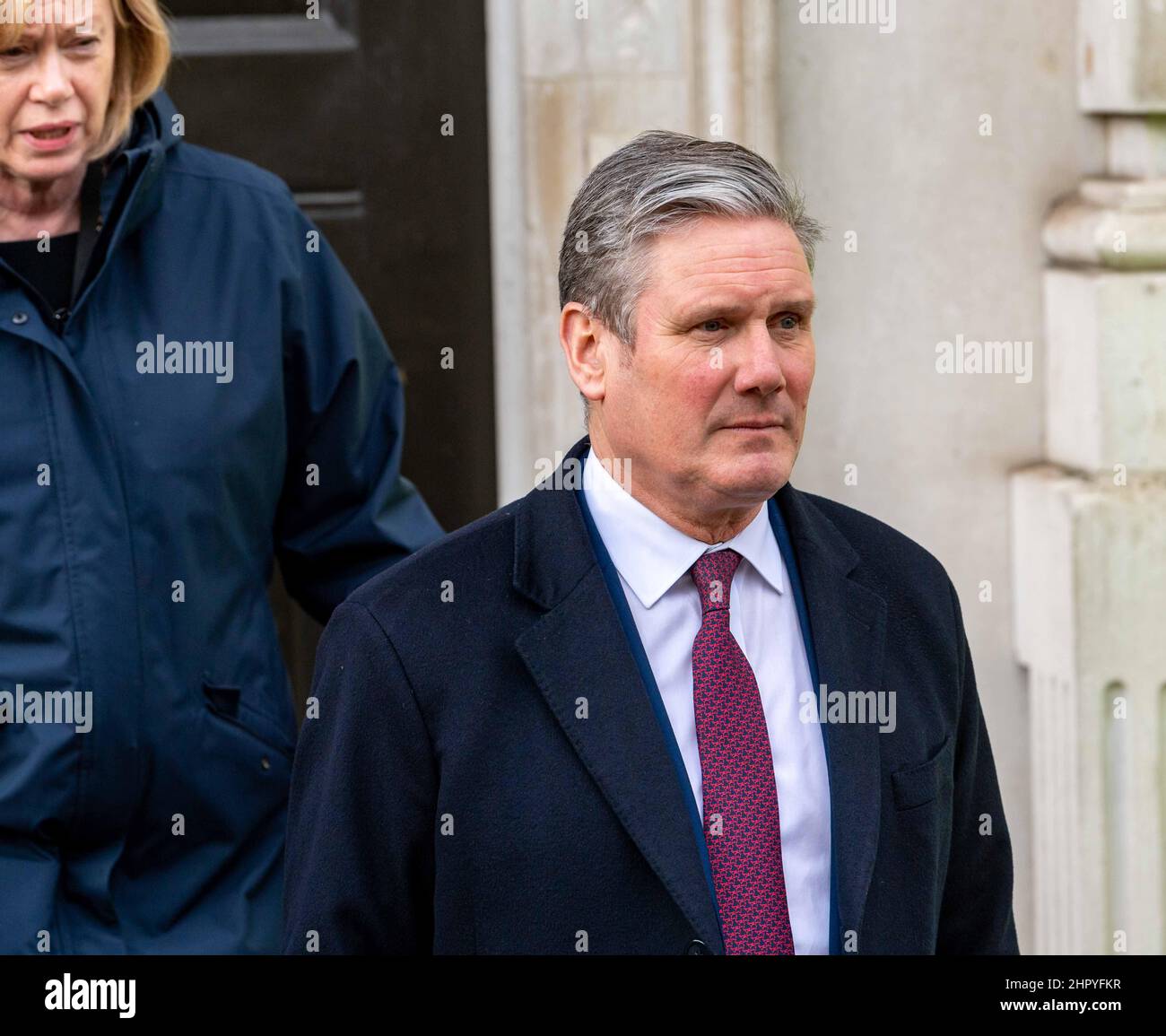 Londres, Royaume-Uni. 24th févr. 2022. Les chefs de l'opposition au bureau du Cabinet pour un exposé sur la situation en Ukraine. Kier Starmer, chef du parti travailliste, crédit : Ian Davidson/Alay Live News Banque D'Images