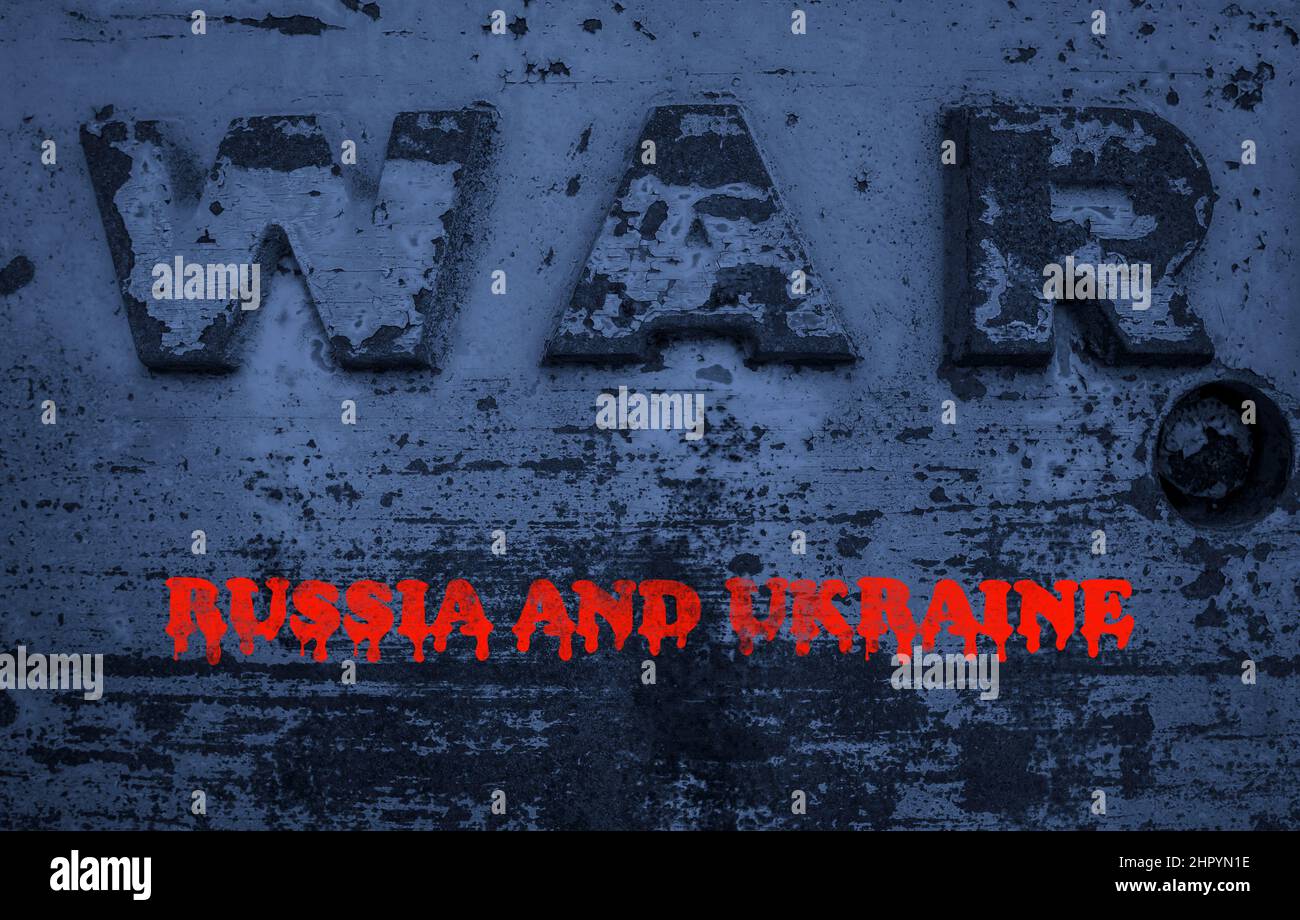 Russie contre Ukraine . Guerre entre la Russie et l'Ukraine Banque D'Images