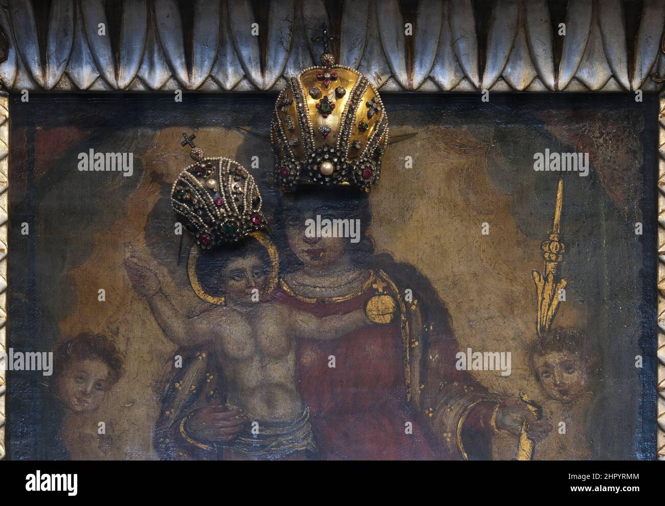 Notre Dame de la Kamenita vrata, patron de Zagreb est situé à la porte médiévale en pierre dans la vieille ville de Zagreb, Croatie Banque D'Images