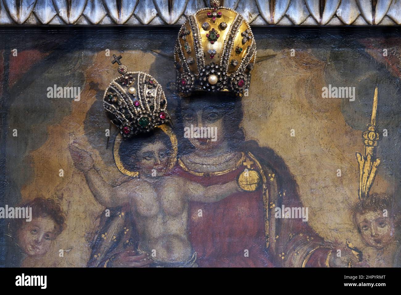 Notre Dame de la Kamenita vrata, patron de Zagreb est situé à la porte médiévale en pierre dans la vieille ville de Zagreb, Croatie Banque D'Images