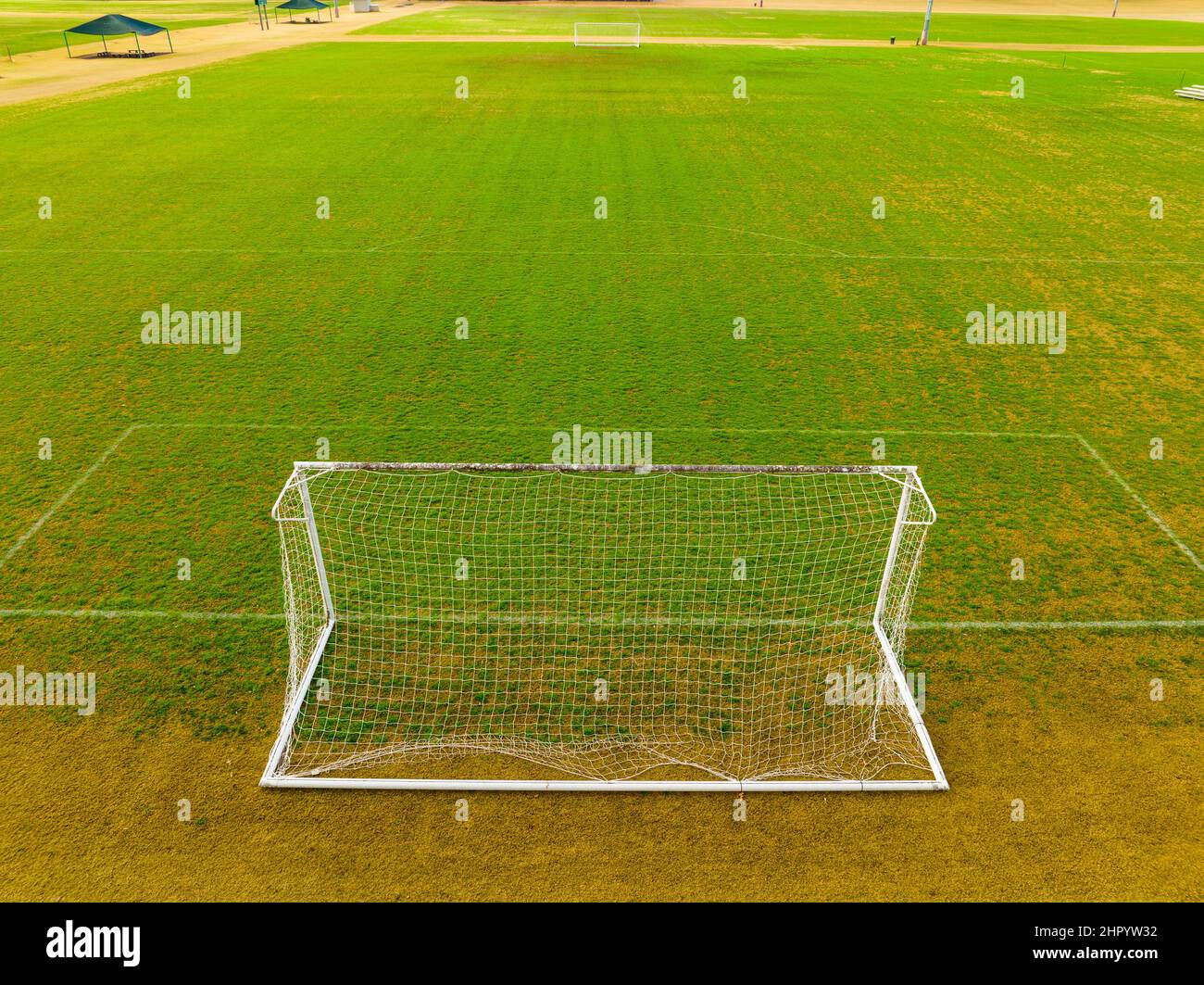 Photographie aérienne de drone de terrains de football Banque D'Images