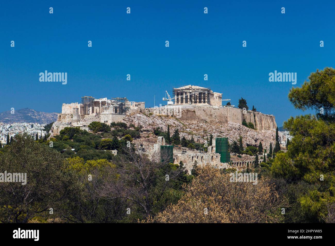 Grèce, Athènes, vue panoramique sur la ville et l'Acropole athénienne photo © Federico Meneghetti/Sintesi/Alamy stock photo Banque D'Images