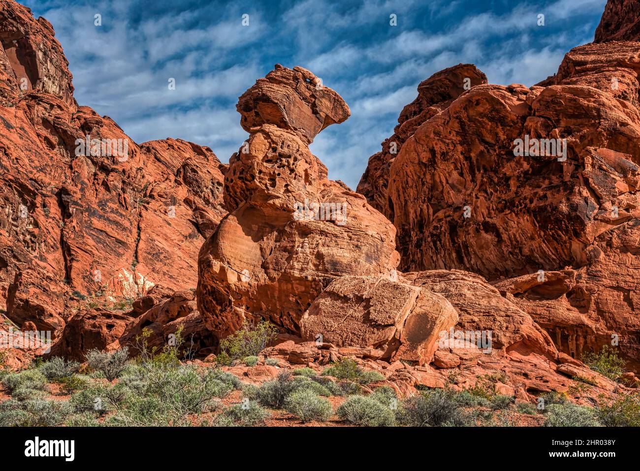 Vue depuis le parc national de la Vallée de feu près de Las Vegas, Nevada 4 heures sur 24, 14/2018 jours sur 7 Banque D'Images