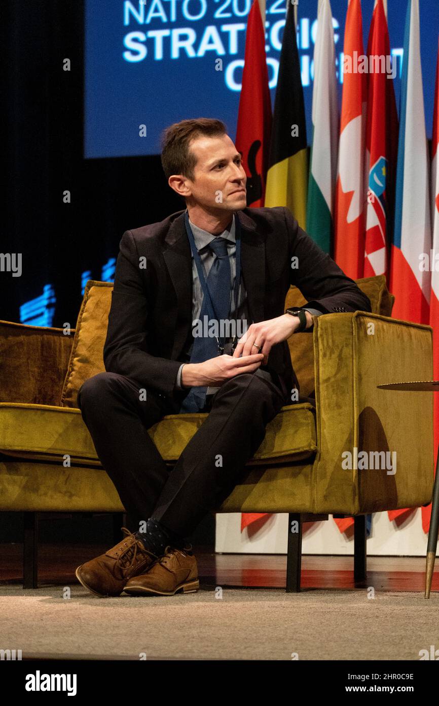 La Haye, pays-Bas, 23rd février 2022. Séminaire de l'OTAN avec le Premier ministre des pays-Bas, Mark Rutte, et le Secrétaire général de l'OTAN, Jens Stoltenberg. Le principal sujet était la situation actuelle entre la Russie et l'Ukraine. Banque D'Images La Haye, pays-Bas, 23rd février 2022. Séminaire de l'OTAN avec le Premier ministre des pays-Bas, Mark Rutte, et le Secrétaire général de l'OTAN, Jens Stoltenberg. Le principal sujet était la situation actuelle entre la Russie et l'Ukraine. Banque D'Images