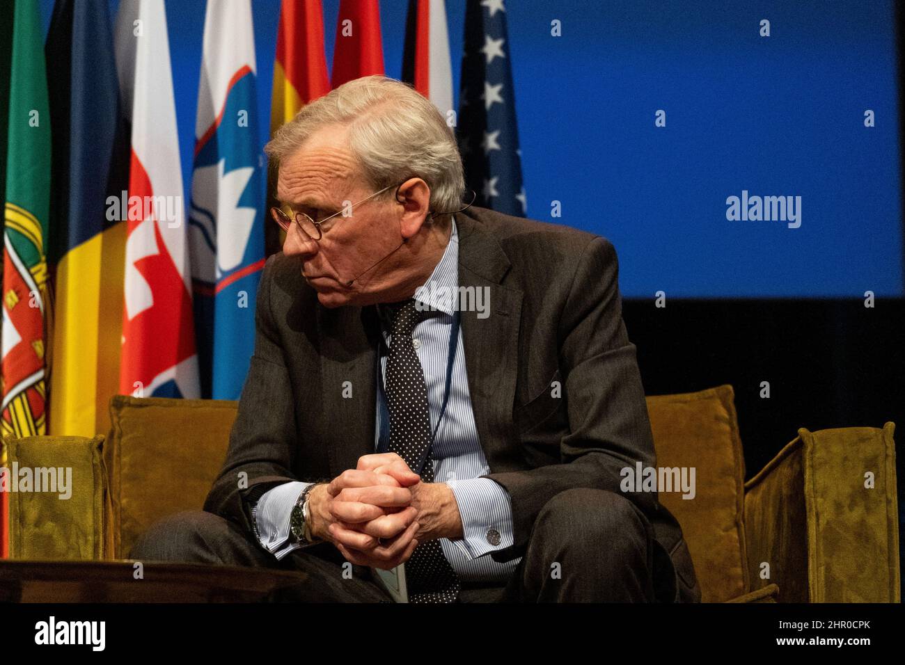 La Haye, pays-Bas, 23rd février 2022. Séminaire de l'OTAN avec le Premier ministre des pays-Bas, Mark Rutte, et le Secrétaire général de l'OTAN, Jens Stoltenberg. Le principal sujet était la situation actuelle entre la Russie et l'Ukraine. Banque D'Images La Haye, pays-Bas, 23rd février 2022. Séminaire de l'OTAN avec le Premier ministre des pays-Bas, Mark Rutte, et le Secrétaire général de l'OTAN, Jens Stoltenberg. Le principal sujet était la situation actuelle entre la Russie et l'Ukraine. Banque D'Images