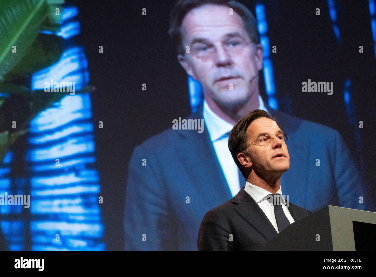 La Haye, pays-Bas, 23rd février 2022. Séminaire de l'OTAN avec le Premier ministre des pays-Bas, Mark Rutte, et le Secrétaire général de l'OTAN, Jens Stoltenberg. Le principal sujet était la situation actuelle entre la Russie et l'Ukraine. Banque D'Images La Haye, pays-Bas, 23rd février 2022. Séminaire de l'OTAN avec le Premier ministre des pays-Bas, Mark Rutte, et le Secrétaire général de l'OTAN, Jens Stoltenberg. Le principal sujet était la situation actuelle entre la Russie et l'Ukraine. Banque D'Images
