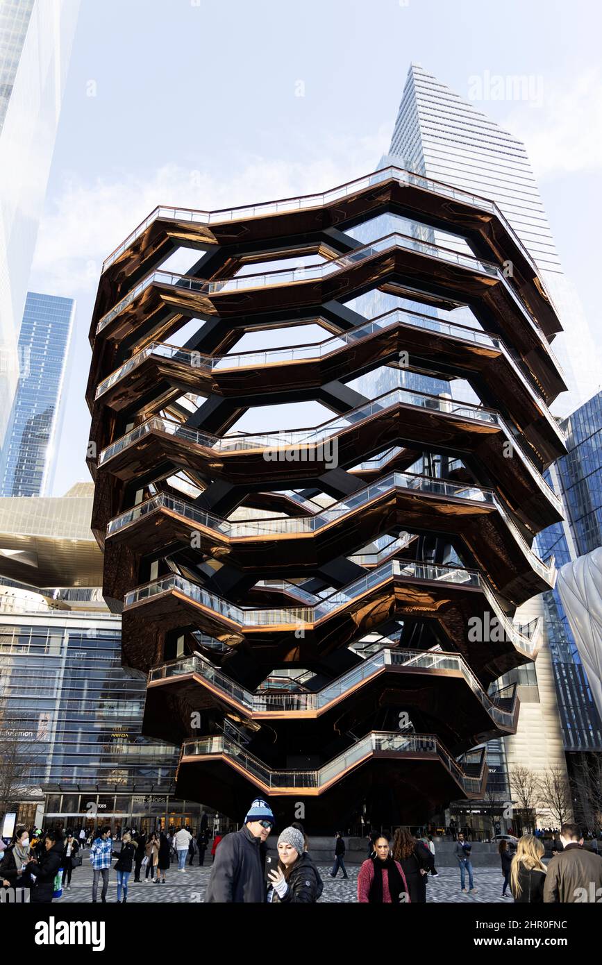 Navire de Thomas Heatherwick et Heatherwick Studio, à Hudson Yards à New York, États-Unis. Banque D'Images