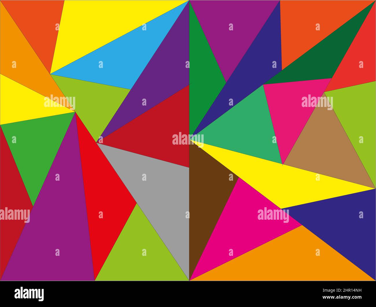 Graphiques montrant la texture des triangles de différentes couleurs et tailles. Banque D'Images