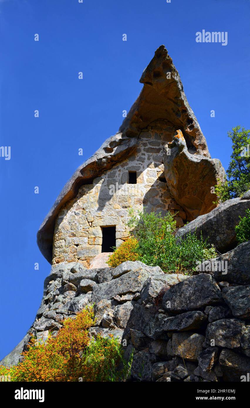 Oriu (bâtiment traditionnel) près de Canni, France, Corse, Sotta Banque D'Images