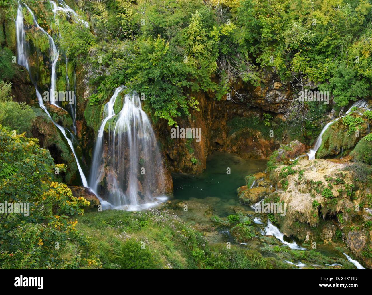 Cascade, Croatie, parc national des lacs de Plitvice Banque D'Images