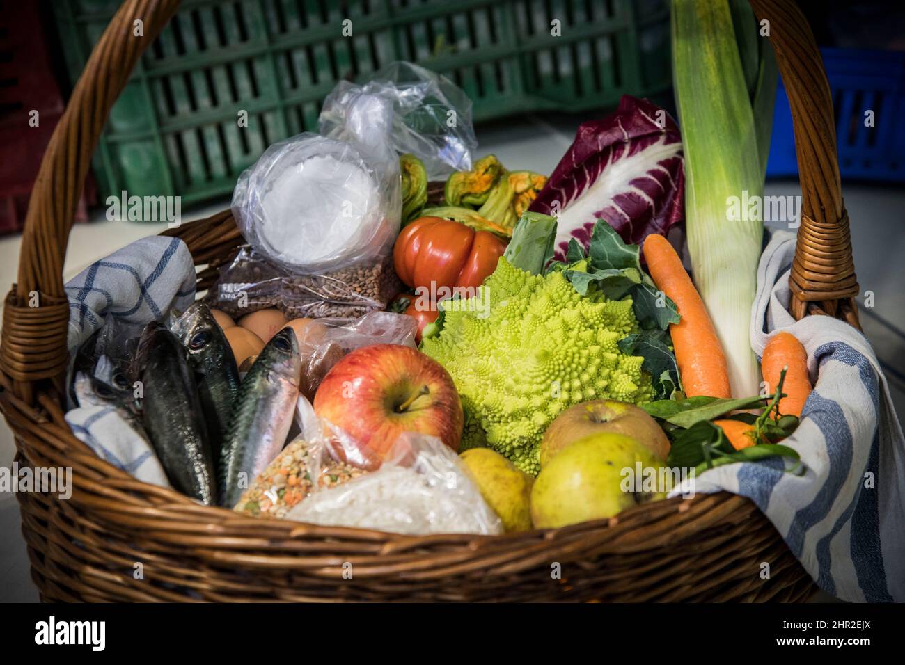 Panier de nourriture Banque D'Images