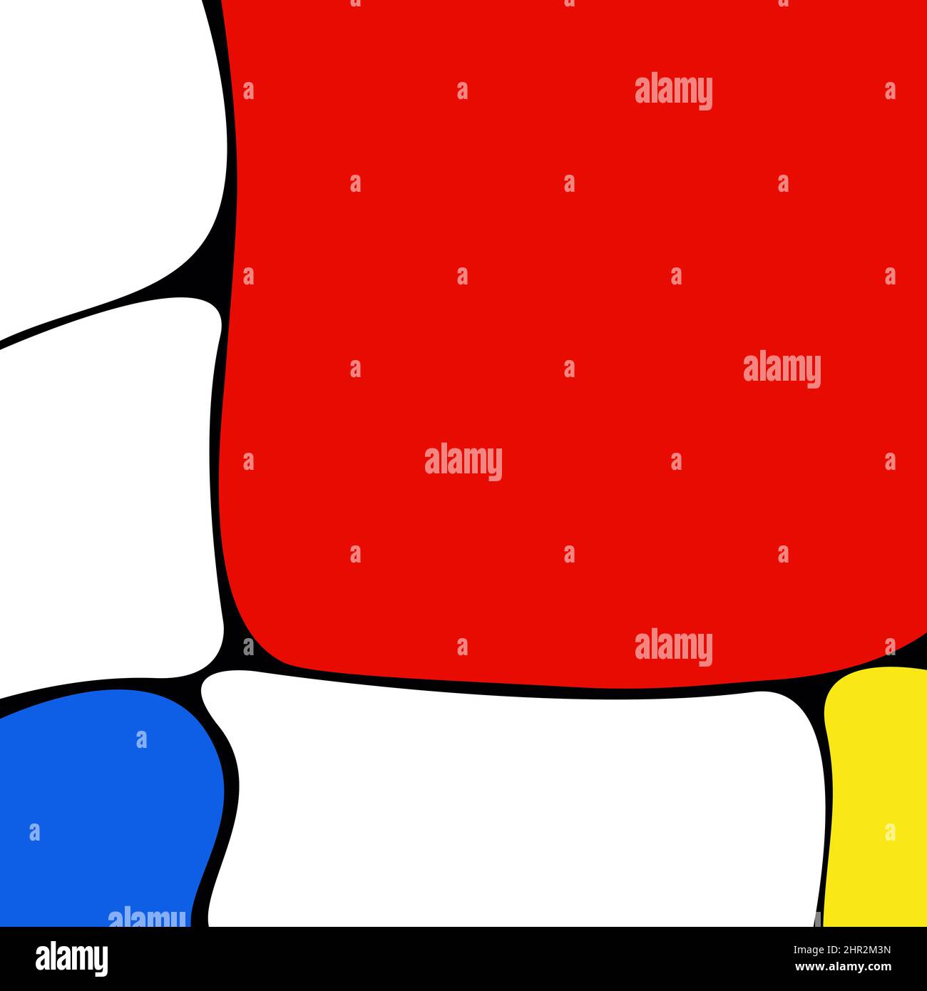 Emulation de style Mondrian, motif Pop Art rétro, imprimé Mondrian Piet, affiche Bauhaus, œuvre d'art mural moderne abstrait coloré du milieu du siècle Banque D'Images