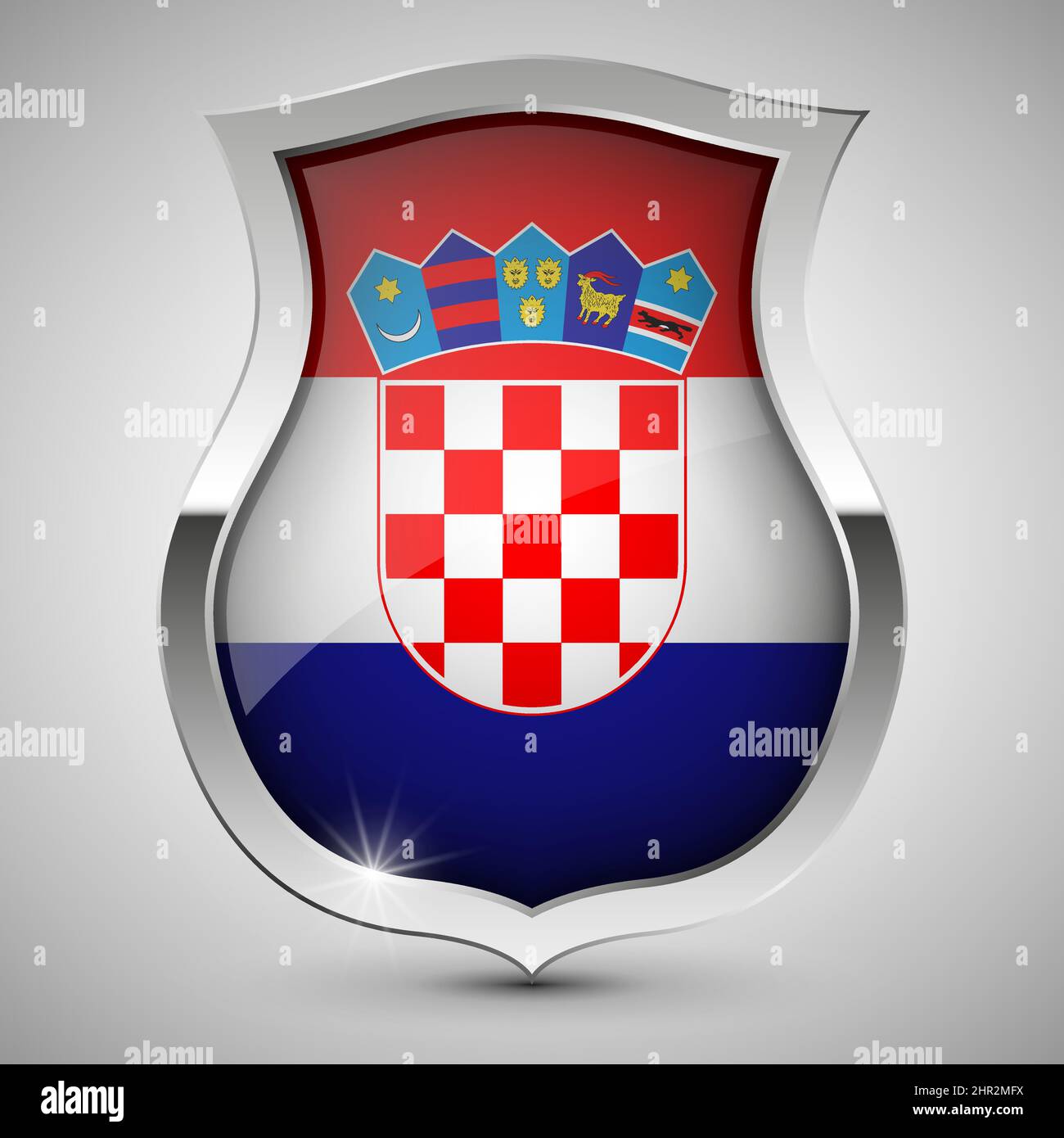 EPS10 bouclier patriotique Vector avec drapeau de la Croatie. Un élément d'impact pour l'utilisation que vous voulez en faire. Illustration de Vecteur