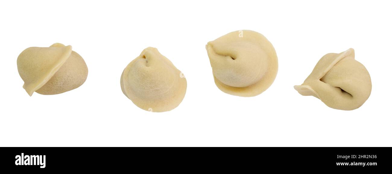 Boulettes, pelmeni, raviolis - isolées sur blanc avec un chemin de coupure Banque D'Images