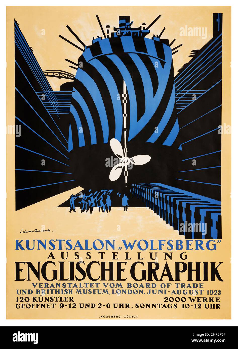 EDWARD ALEXANDER WADSWORTH (1888-1949) ENGLISCHE GRAPHIK Wolfsberg - affiche publicitaire vintage Banque D'Images