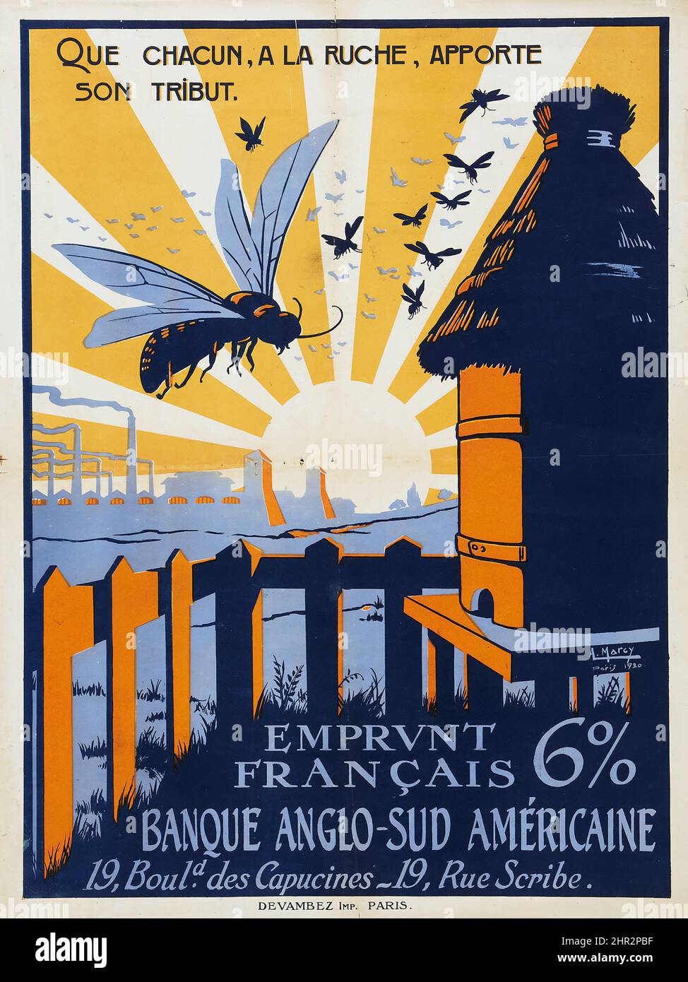Propagande française (Devambez, 1920). Affiche - affiche publicitaire vintage Banque D'Images