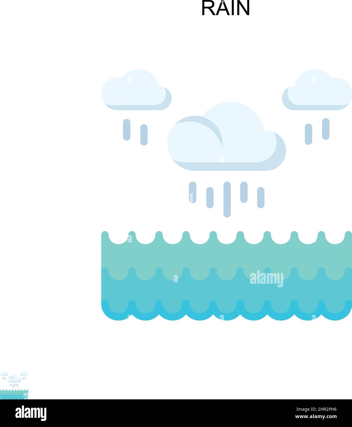 Icône de vecteur simple de pluie.Modèle de conception de symbole d'illustration pour élément d'interface utilisateur Web mobile. Illustration de Vecteur