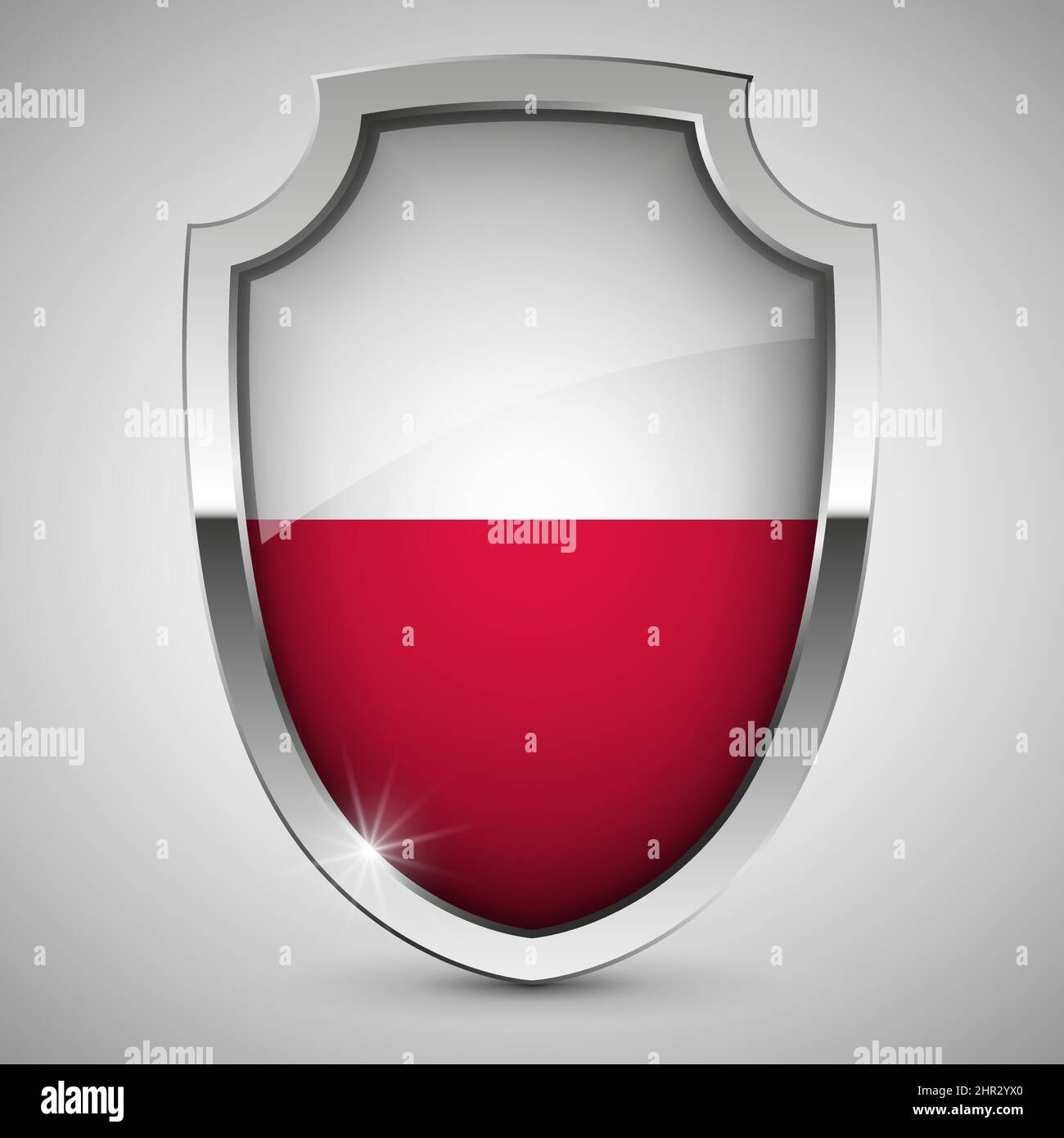 EPS10 bouclier patriotique Vector avec drapeau de la Pologne. Un élément d'impact pour l'utilisation que vous voulez en faire. Illustration de Vecteur