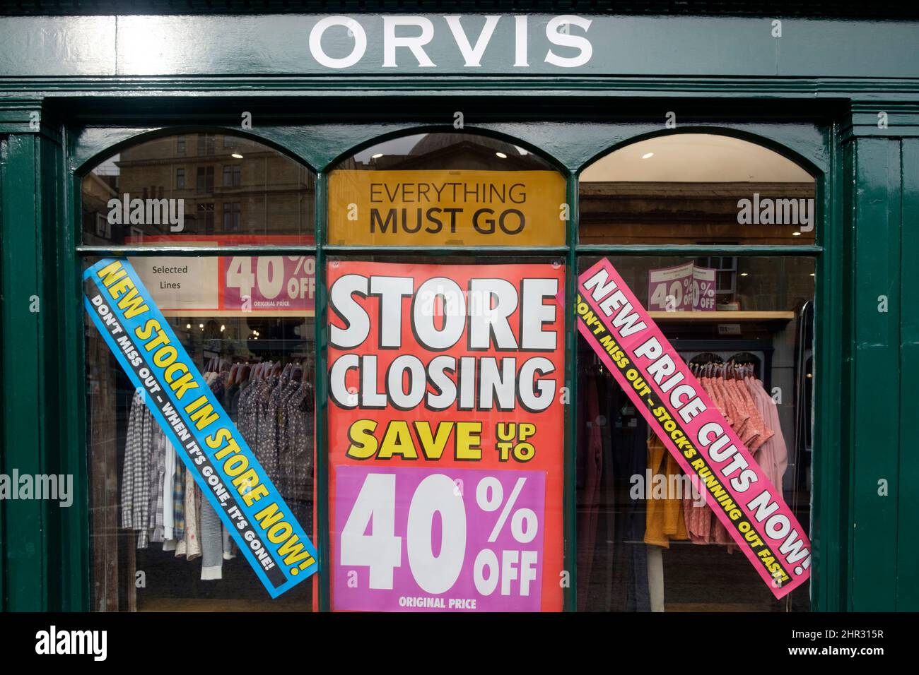 Affiche de fermeture sur le magasin Orvis Argyle St Bath UK Banque D'Images