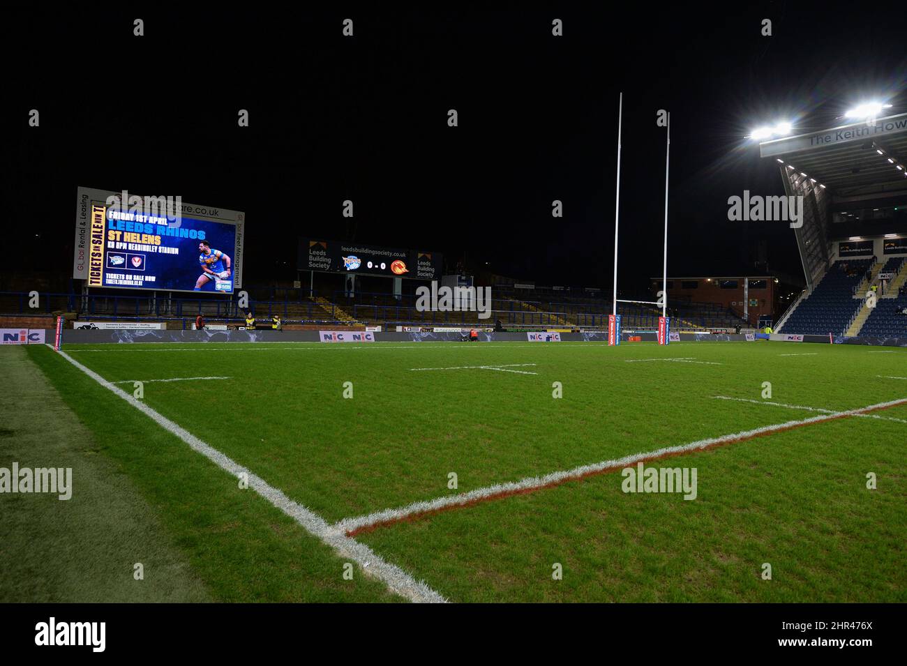 Leeds, Angleterre - 24 février 2022 - vue d'ensemble devant la Ligue de rugby Betfred Super League Round 2 Leeds Rhinos vs Catalan Dragons at Headingley Stadium, Leeds, UK Dean Williams Banque D'Images