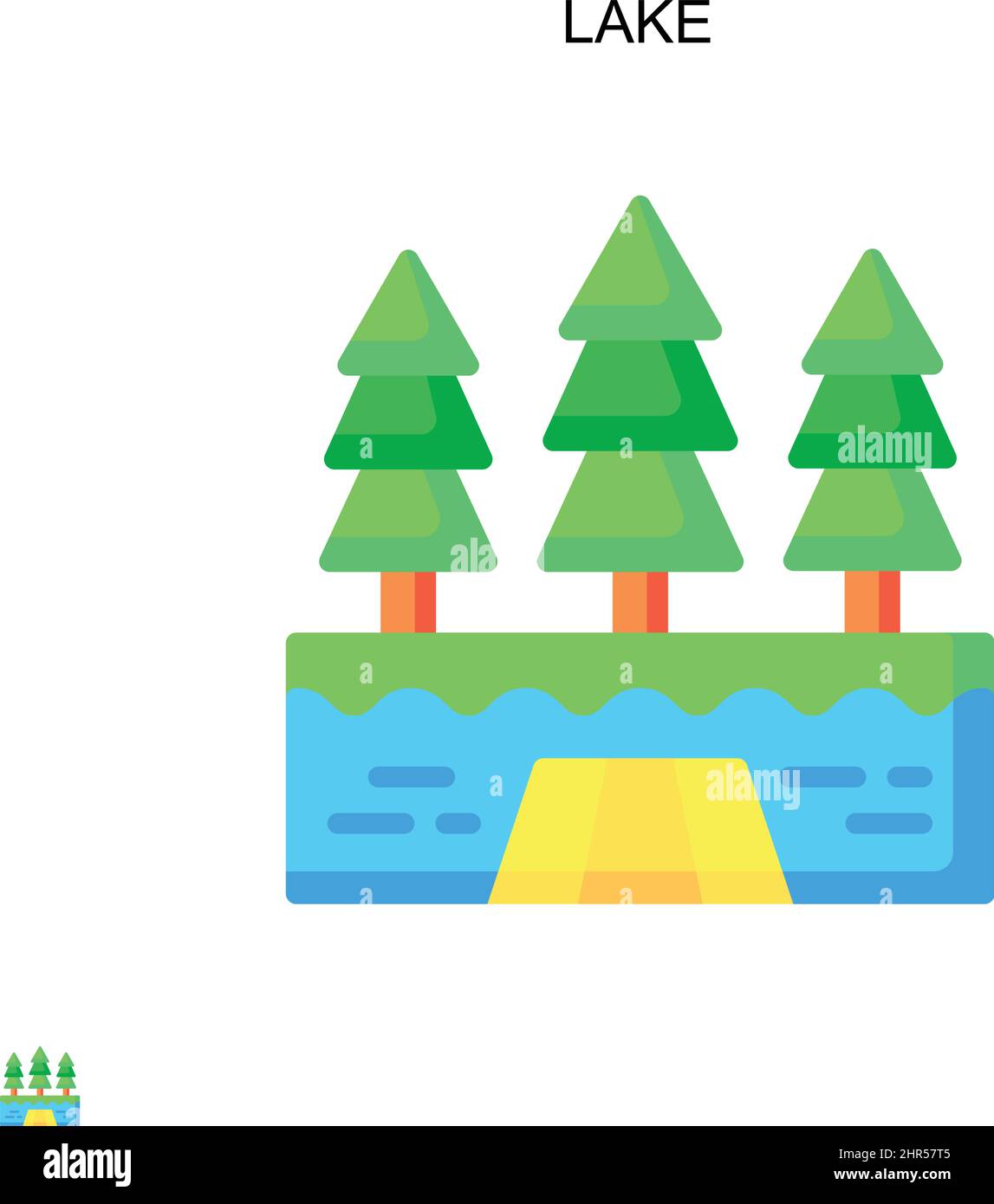 Icône vecteur simple lac.Modèle de conception de symbole d'illustration pour élément d'interface utilisateur Web mobile. Illustration de Vecteur