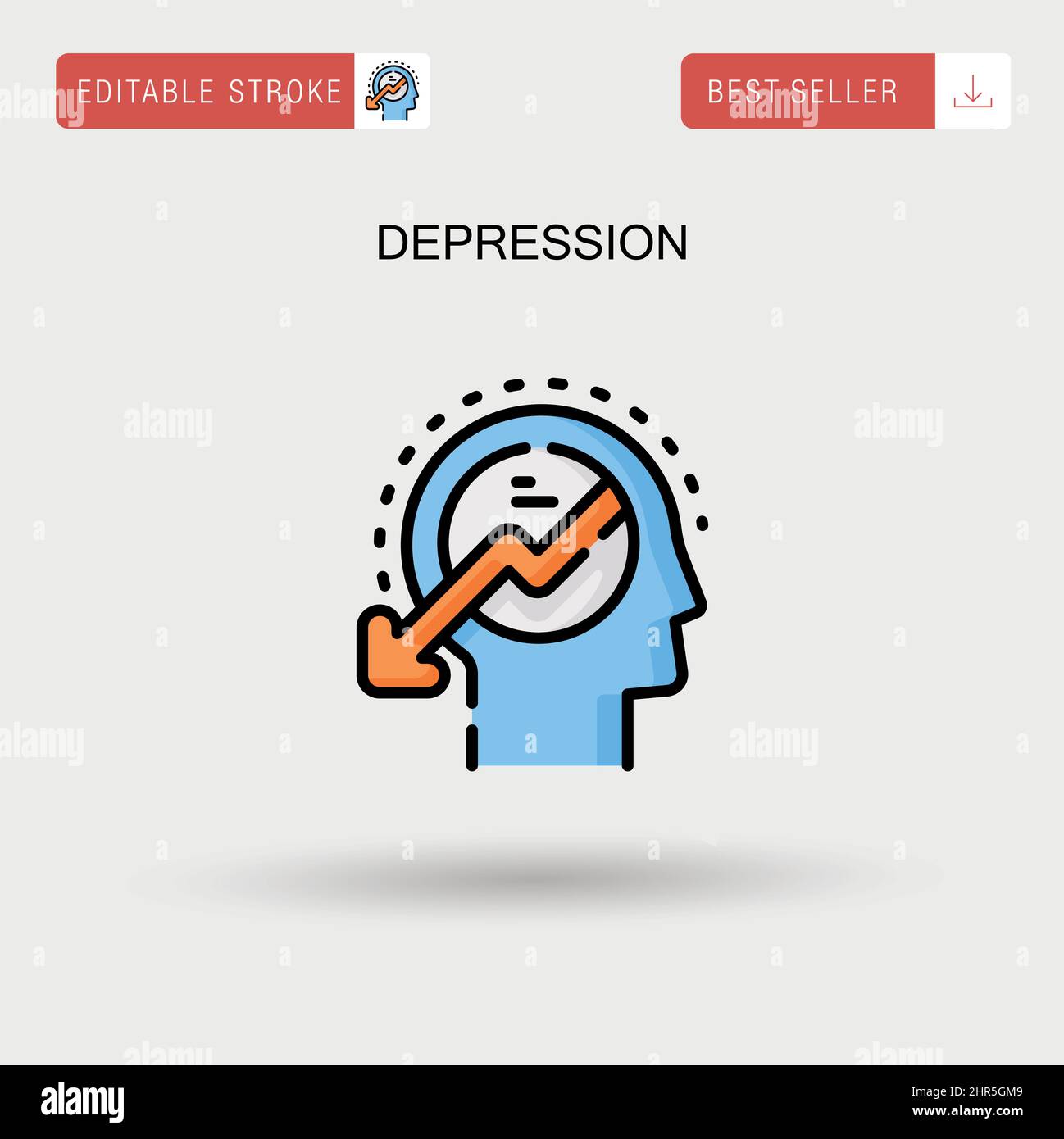 Icône de vecteur simple de dépression. Illustration de Vecteur