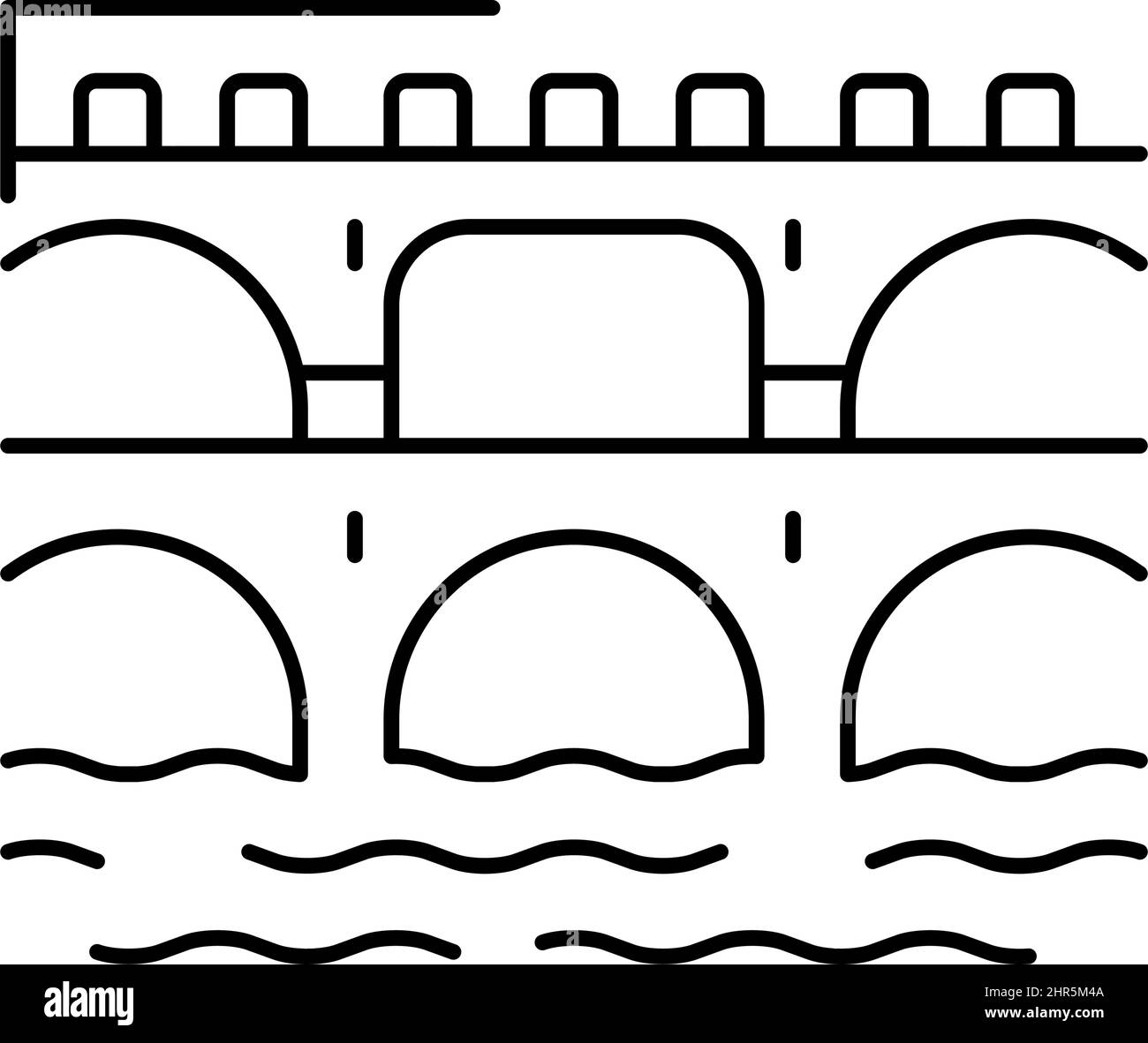 aqueduct ancienne ligne de construction rome icône illustration vectorielle Illustration de Vecteur