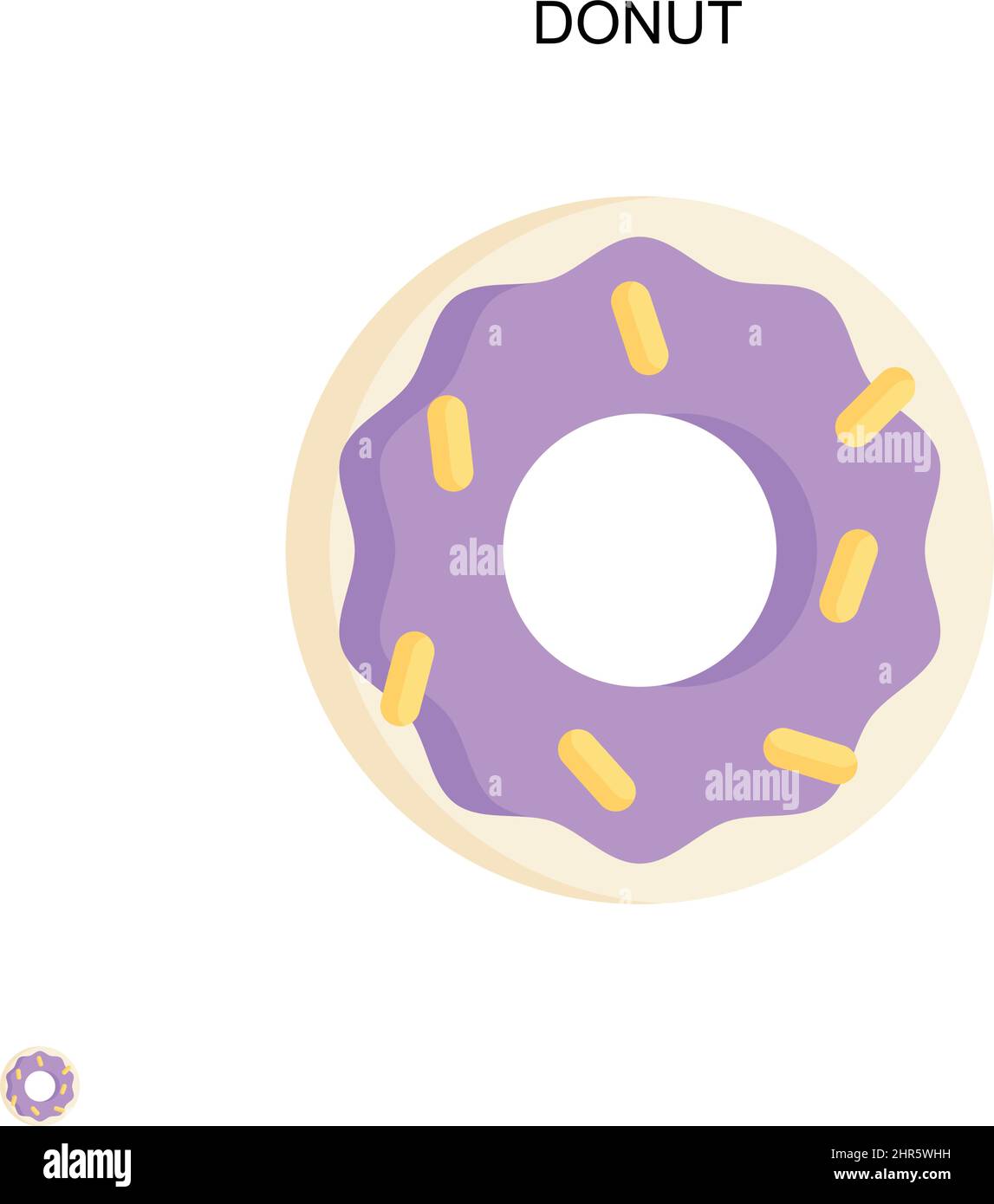 Icône de vecteur simple Donut.Modèle de conception de symbole d'illustration pour élément d'interface utilisateur Web mobile. Illustration de Vecteur