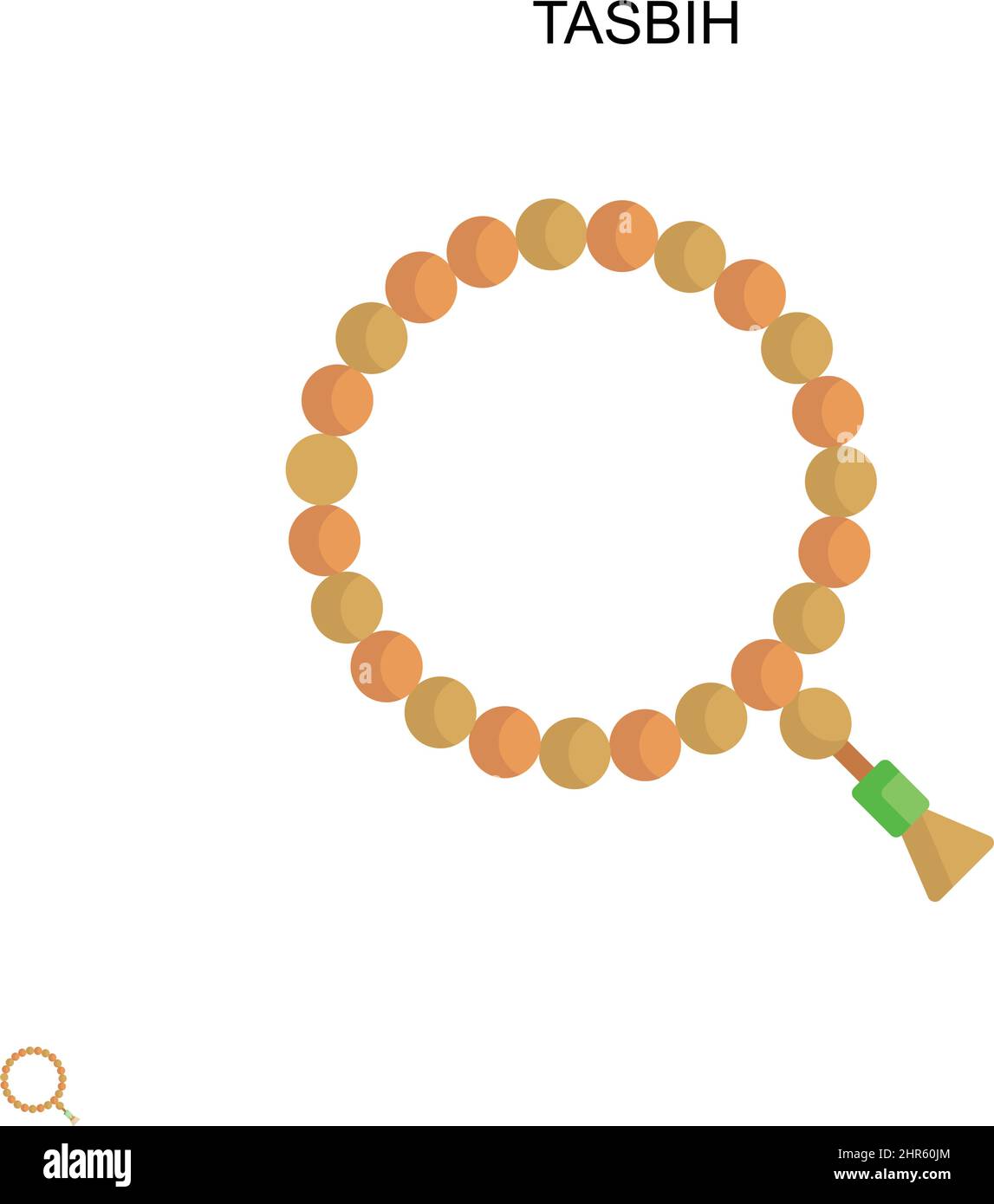 Icône de vecteur simple Tasbih.Modèle de conception de symbole d'illustration pour élément d'interface utilisateur Web mobile. Illustration de Vecteur