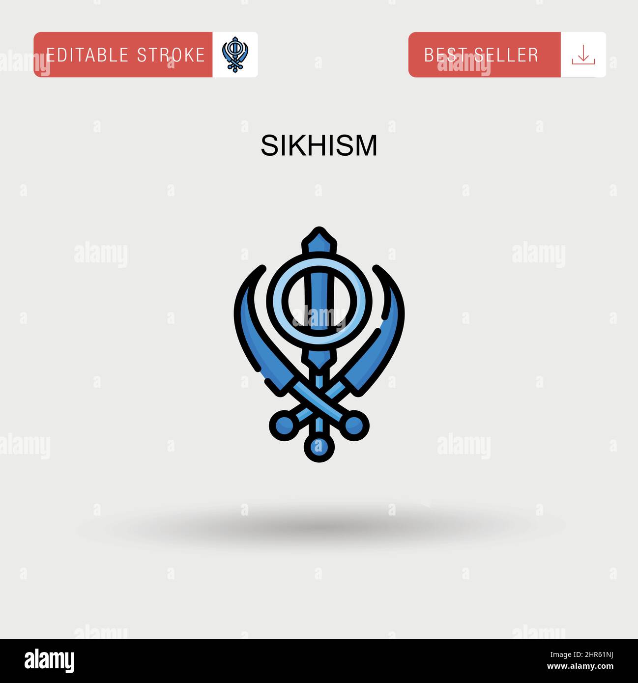 Icône de vecteur simple Sikhisme. Illustration de Vecteur