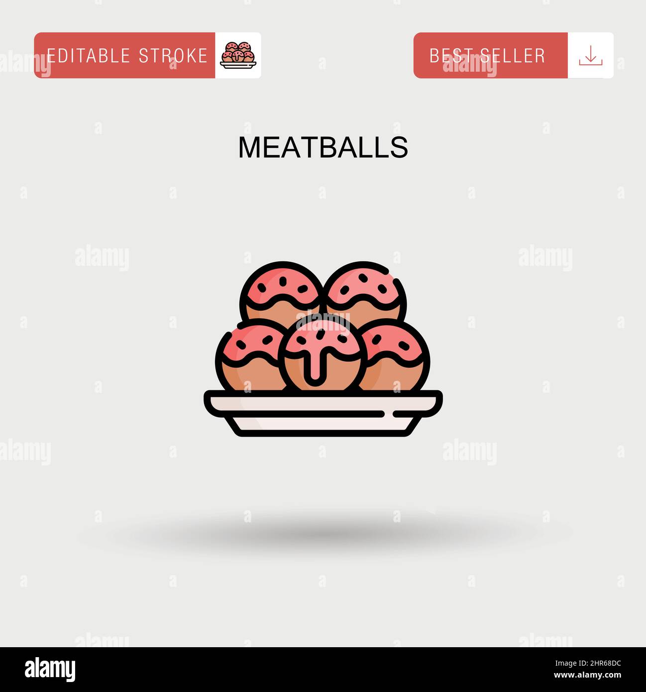 Icône de vecteur simple de meatballs. Illustration de Vecteur