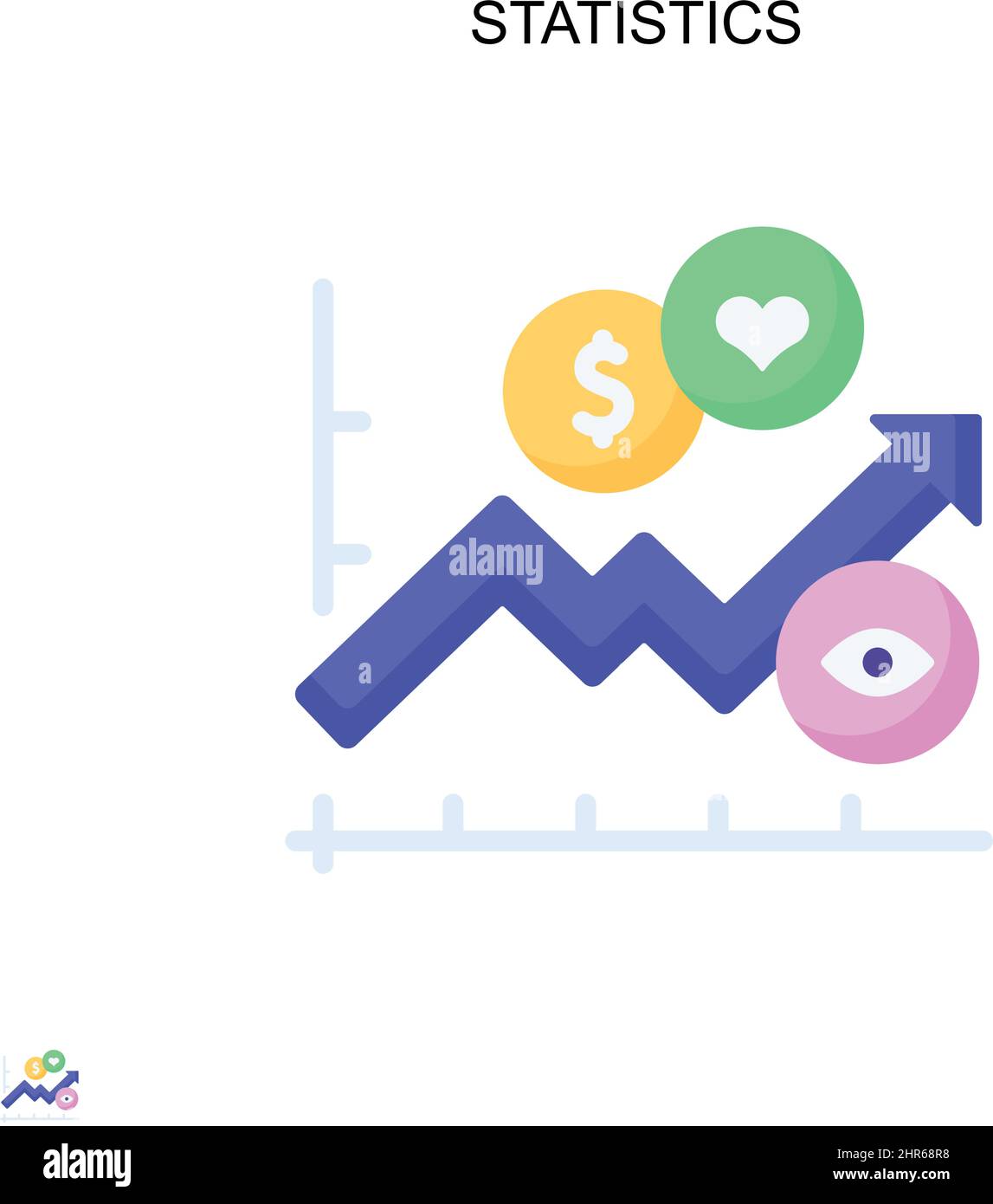 Icône de vecteur simple de statistiques.Modèle de conception de symbole d'illustration pour élément d'interface utilisateur Web mobile. Illustration de Vecteur