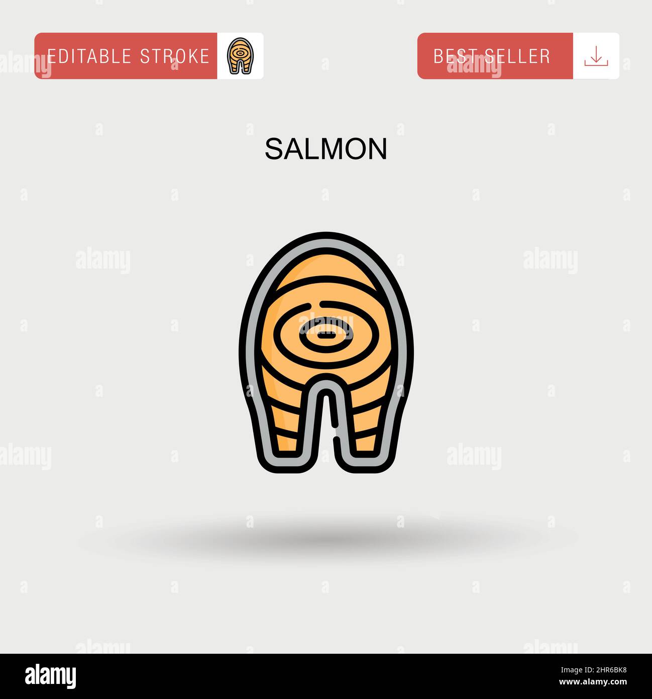 Icône de vecteur simple saumon. Illustration de Vecteur