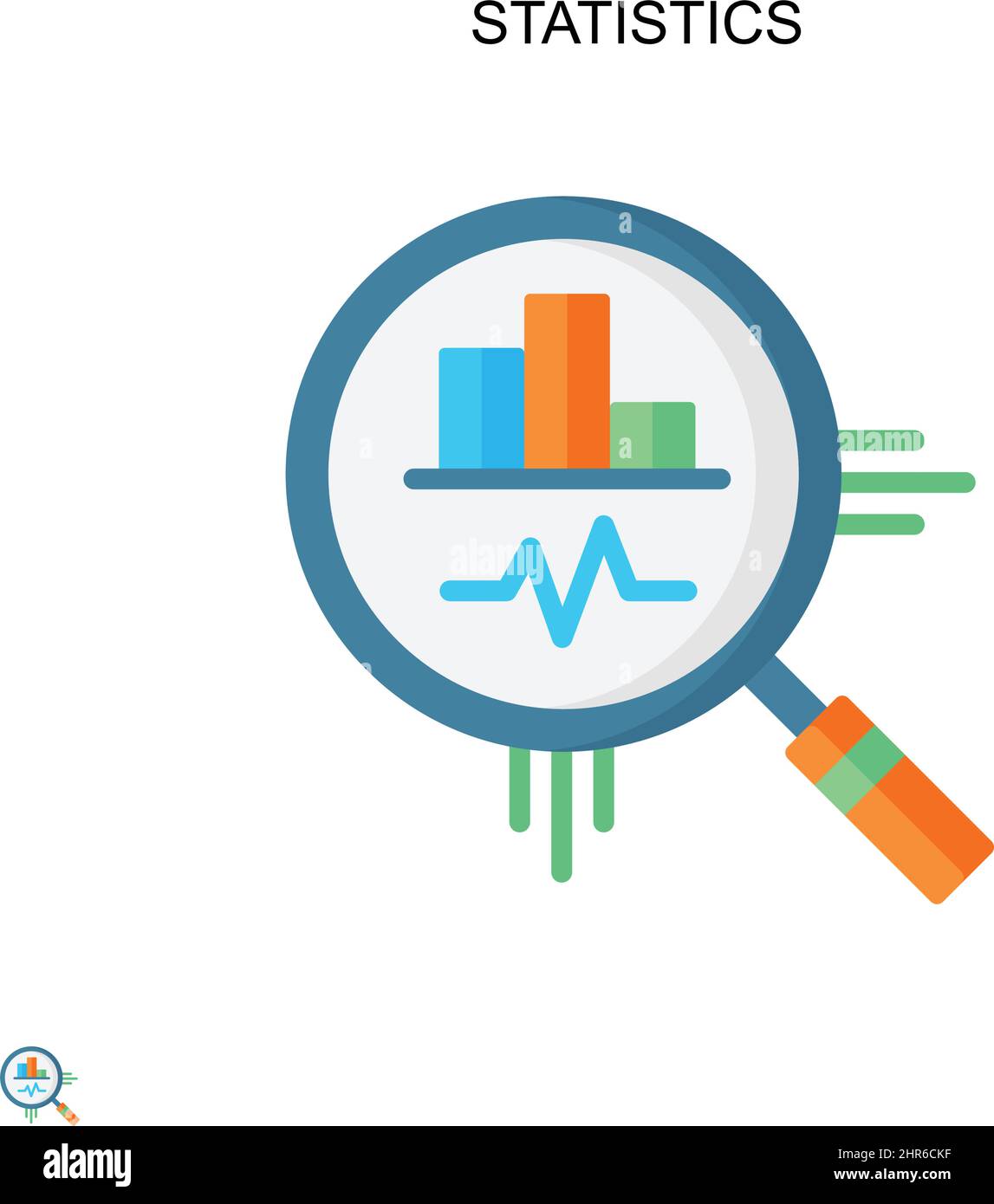 Icône de vecteur simple de statistiques.Modèle de conception de symbole d'illustration pour élément d'interface utilisateur Web mobile. Illustration de Vecteur