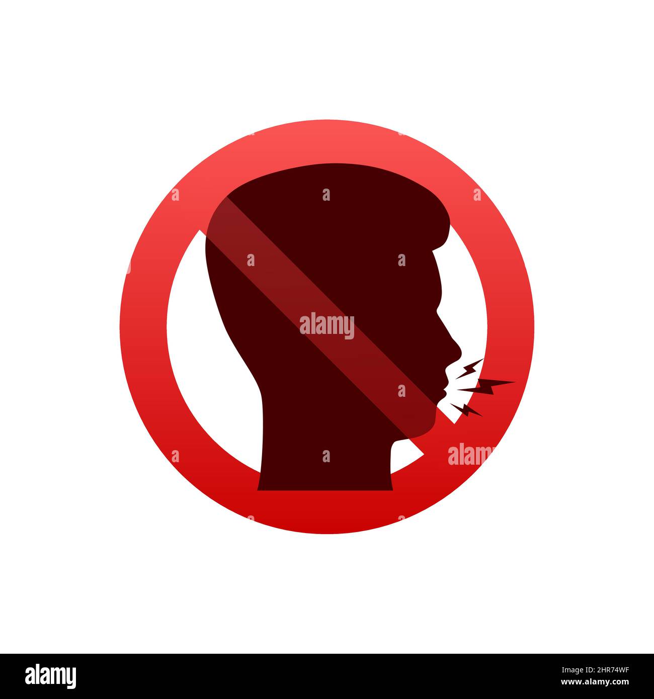 Ne faites pas de bruits forts. Pas de conversation. Continuez à communiquer calmement. Illustration du stock vectoriel. Illustration de Vecteur