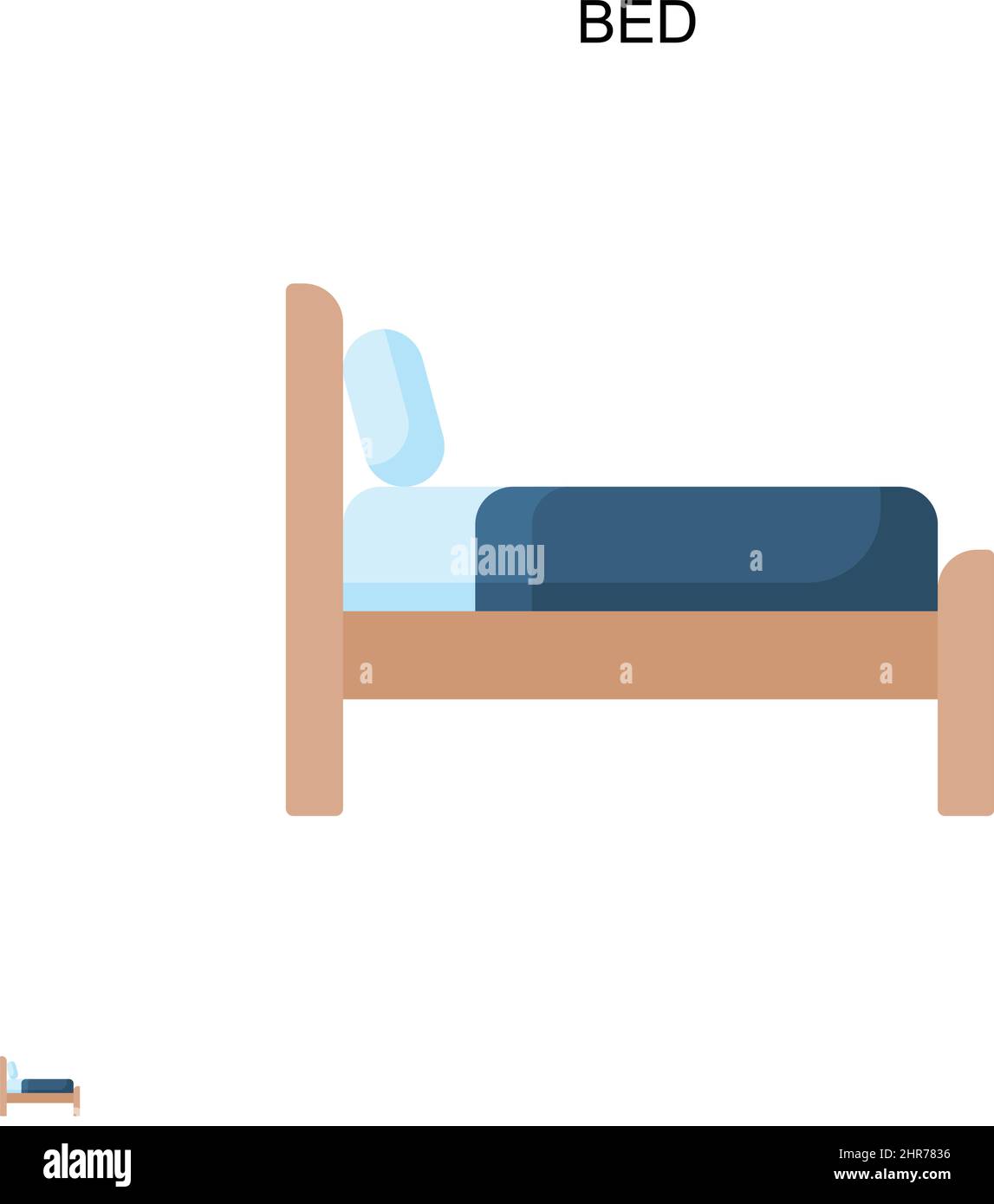 Icône de vecteur simple de lit.Modèle de conception de symbole d'illustration pour élément d'interface utilisateur Web mobile. Illustration de Vecteur