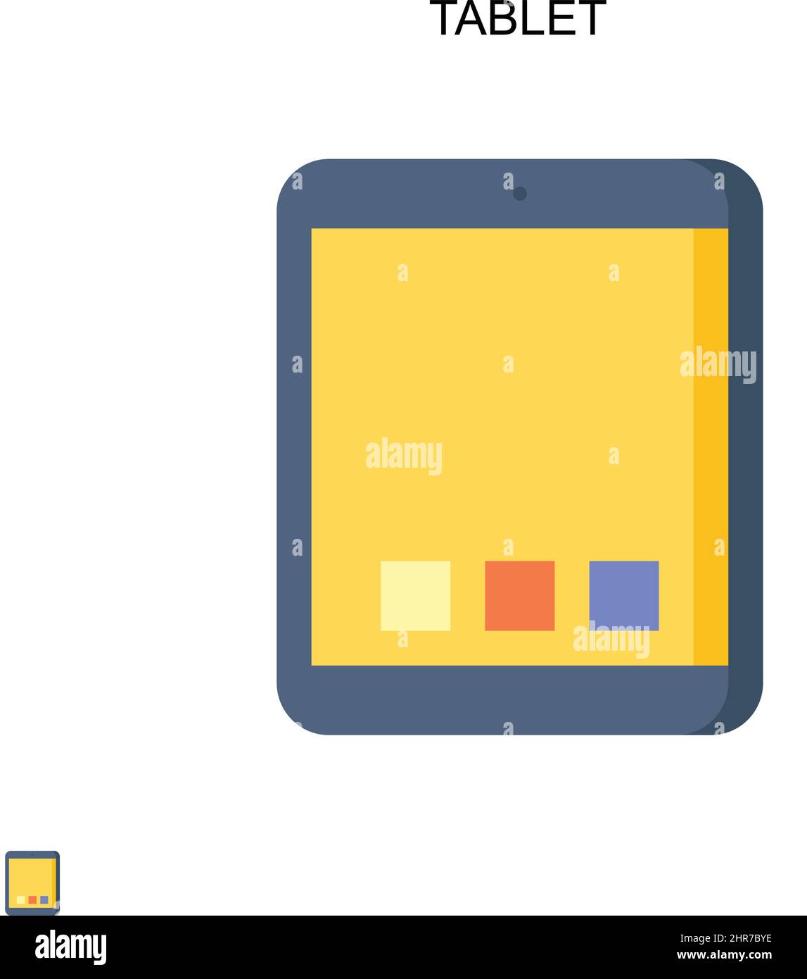 Icône de vecteur simple de la tablette.Modèle de conception de symbole d'illustration pour élément d'interface utilisateur Web mobile. Illustration de Vecteur