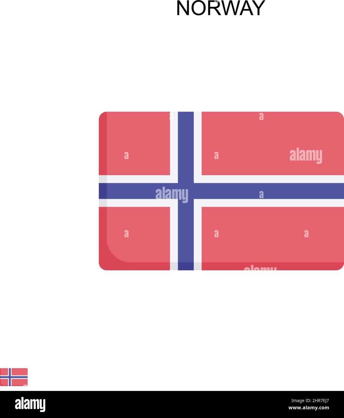 Norvège icône de vecteur simple. Modèle de conception de symbole d'illustration pour élément d'interface utilisateur Web mobile. Illustration de Vecteur