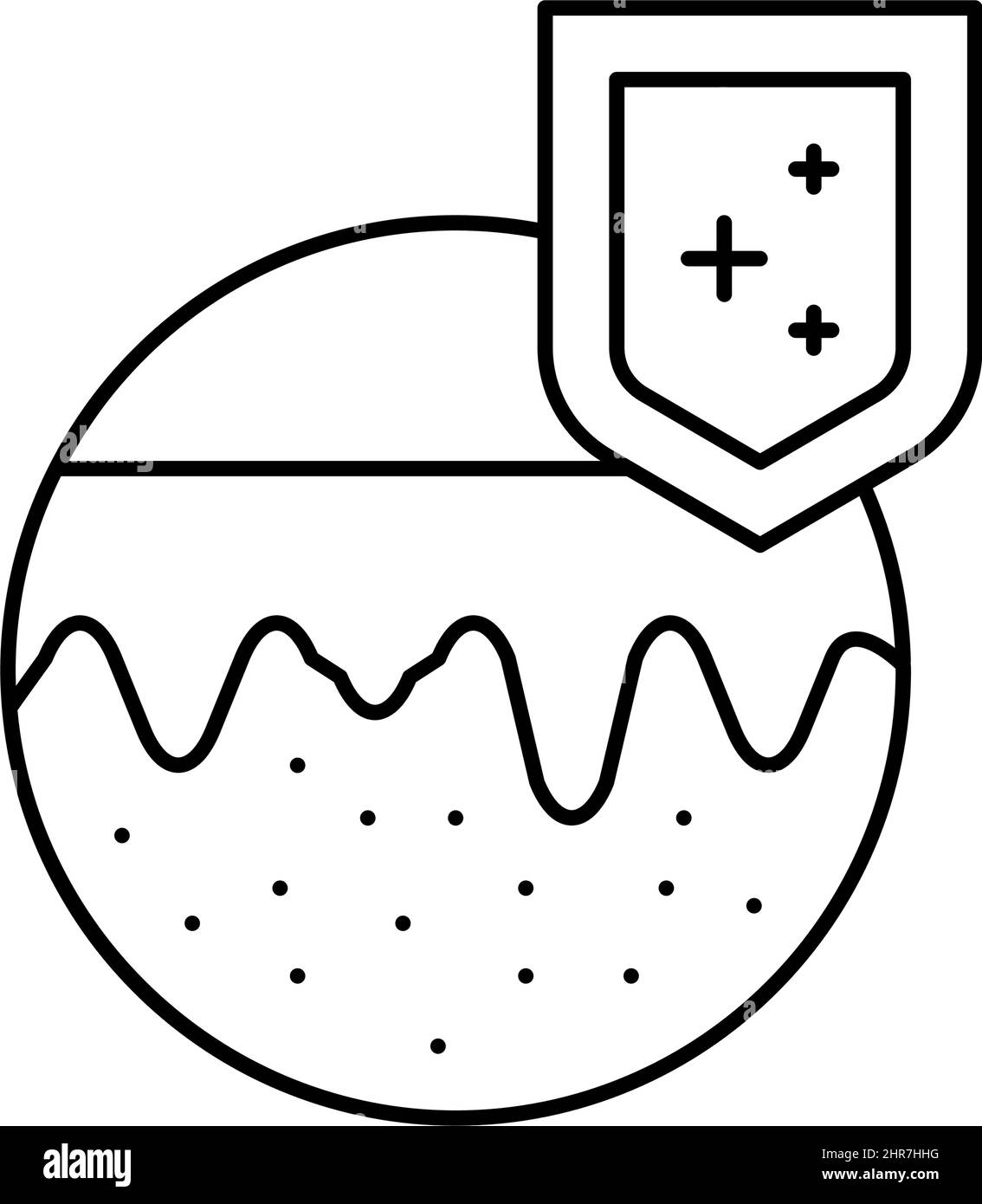 illustration vectorielle de l'icône de ligne de défense d'immunité de la peau Illustration de Vecteur