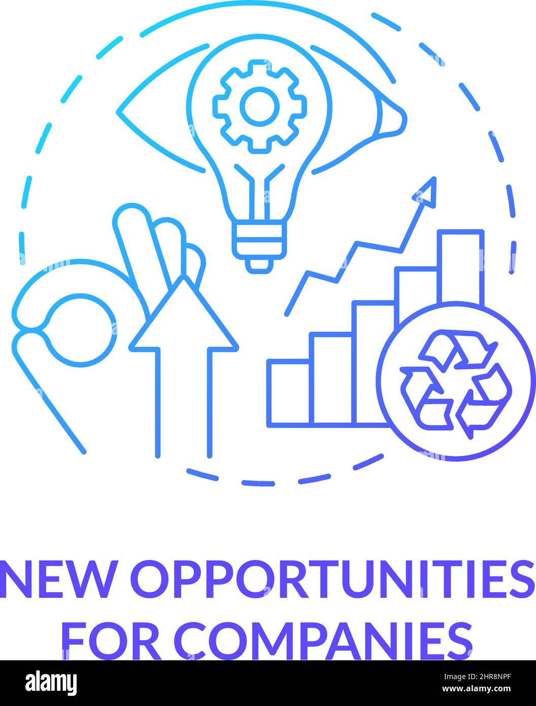 Nouvelles opportunités pour les entreprises Blue gradient concept Icon Illustration de Vecteur