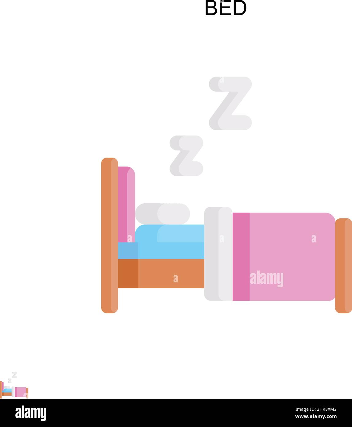 Icône de vecteur simple de lit.Modèle de conception de symbole d'illustration pour élément d'interface utilisateur Web mobile. Illustration de Vecteur