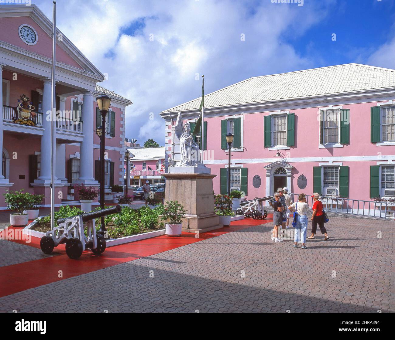 Le Parlement des Bahamas, la place du Parlement, Nassau, New Providence, Commonwealth des Bahamas Banque D'Images