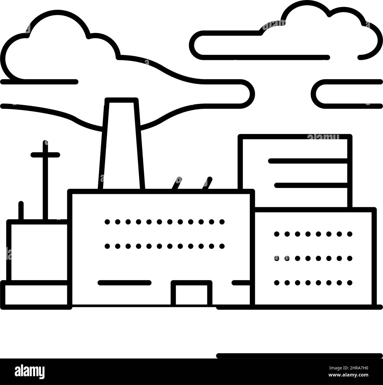 illustration vectorielle de l'icône de la ligne métropole industrielle Illustration de Vecteur